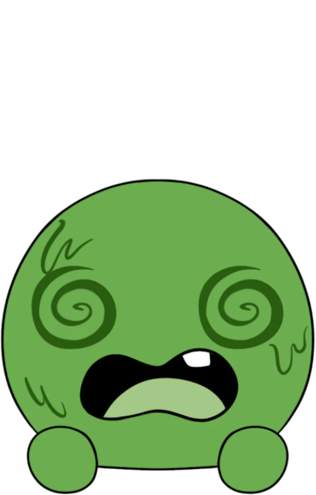 Confused Slimecicle Stickie (6in)