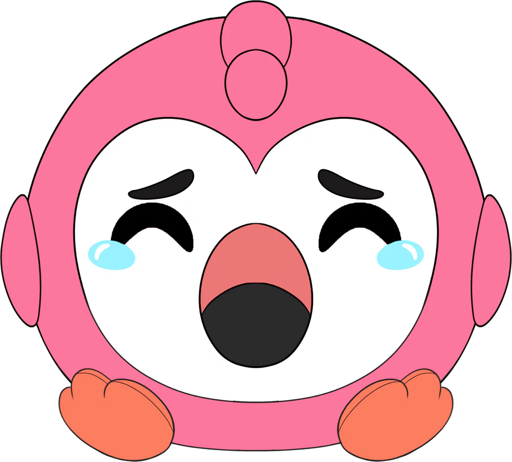 Sad Flamingo Stickie (6in)